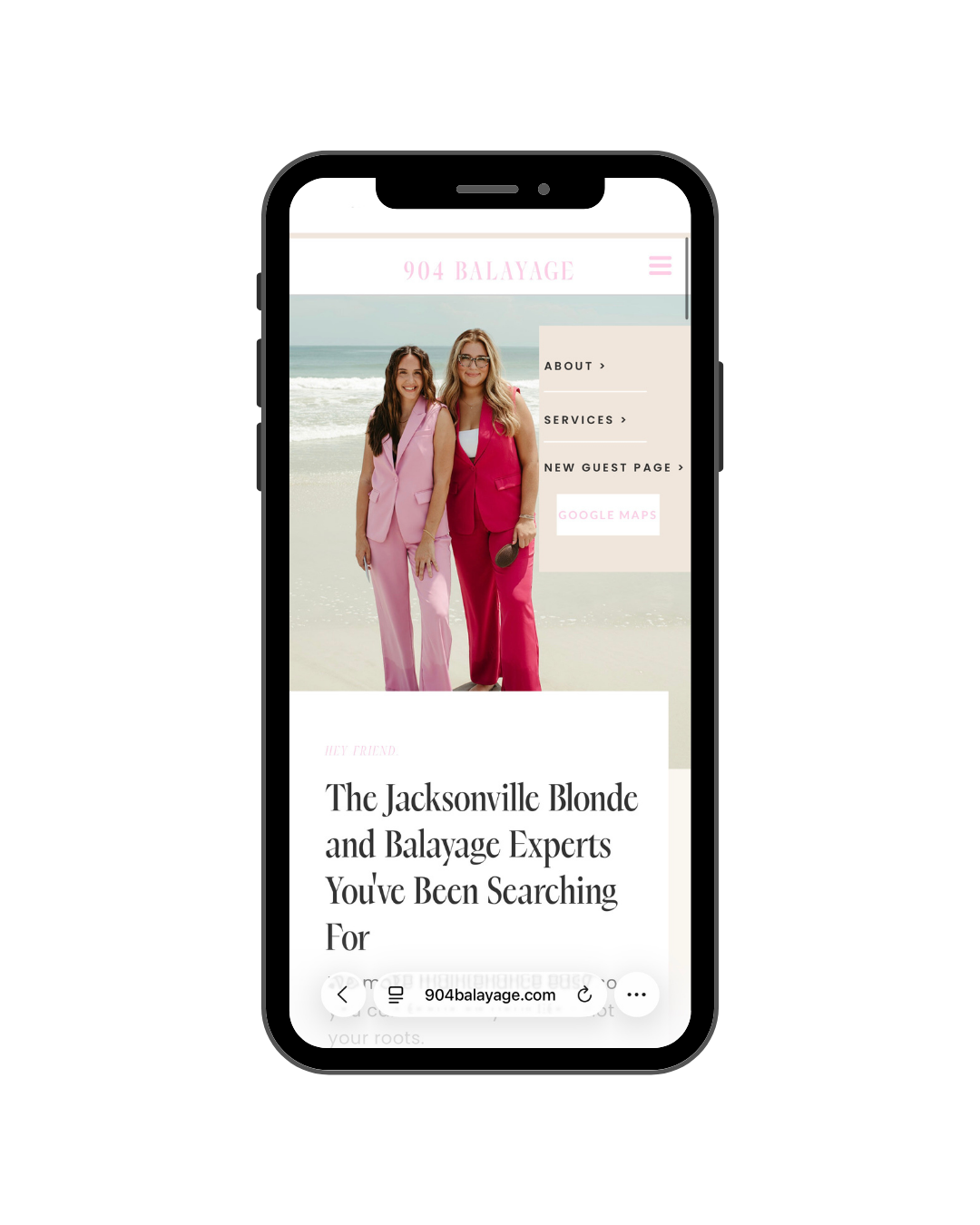 904balayage.com website on iPhone